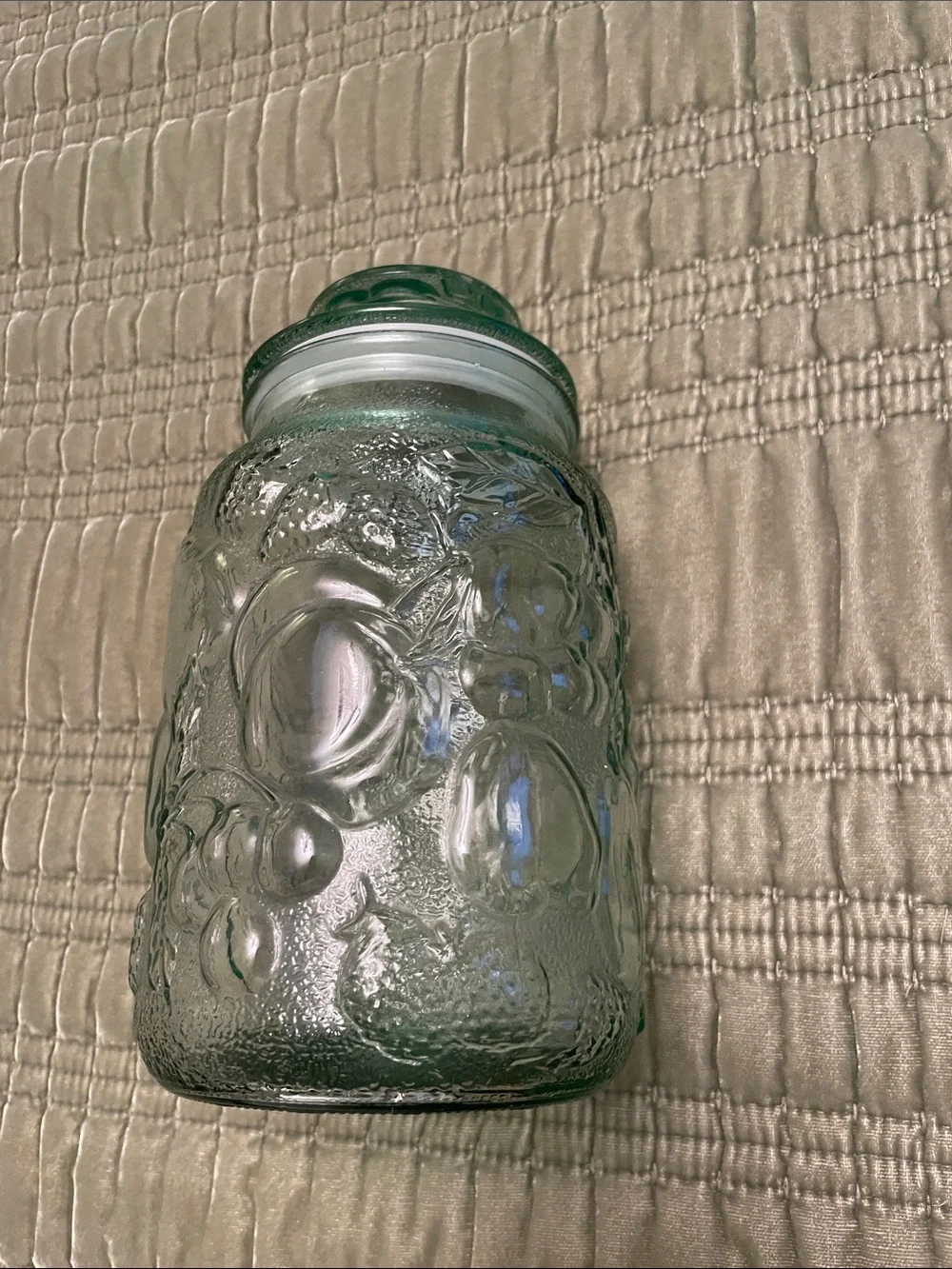Mid Century Modern Vintage LIBBEY Orchard Glass Storage Jar Kitchen Canister